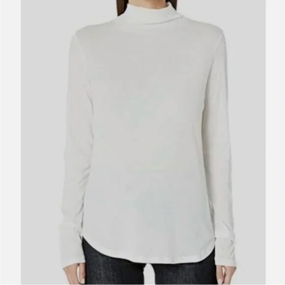 BLDWN Brand Blair Optic White Long Sleeve Mock Neck Size Large NWT - Picture 1 of 10